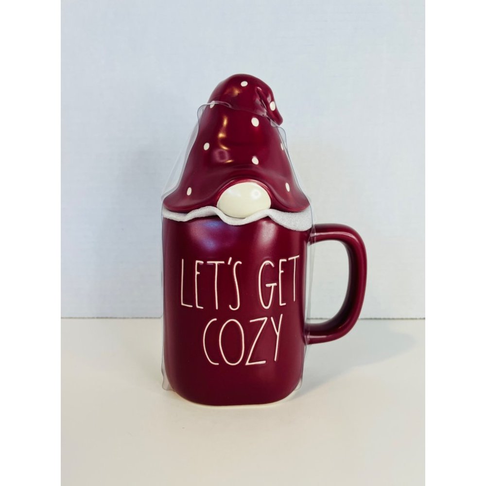 RAE DUNN “Let’s get Cozy” Gnome mug with lid topper NWT Holiday 2022 NEW